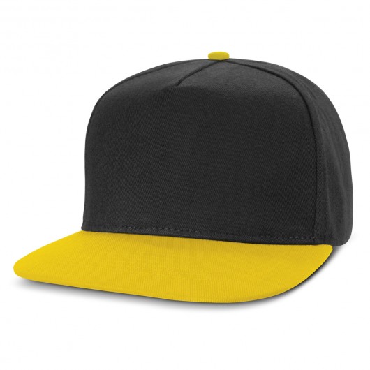 Black Yellow Flinders Flat Peak Caps